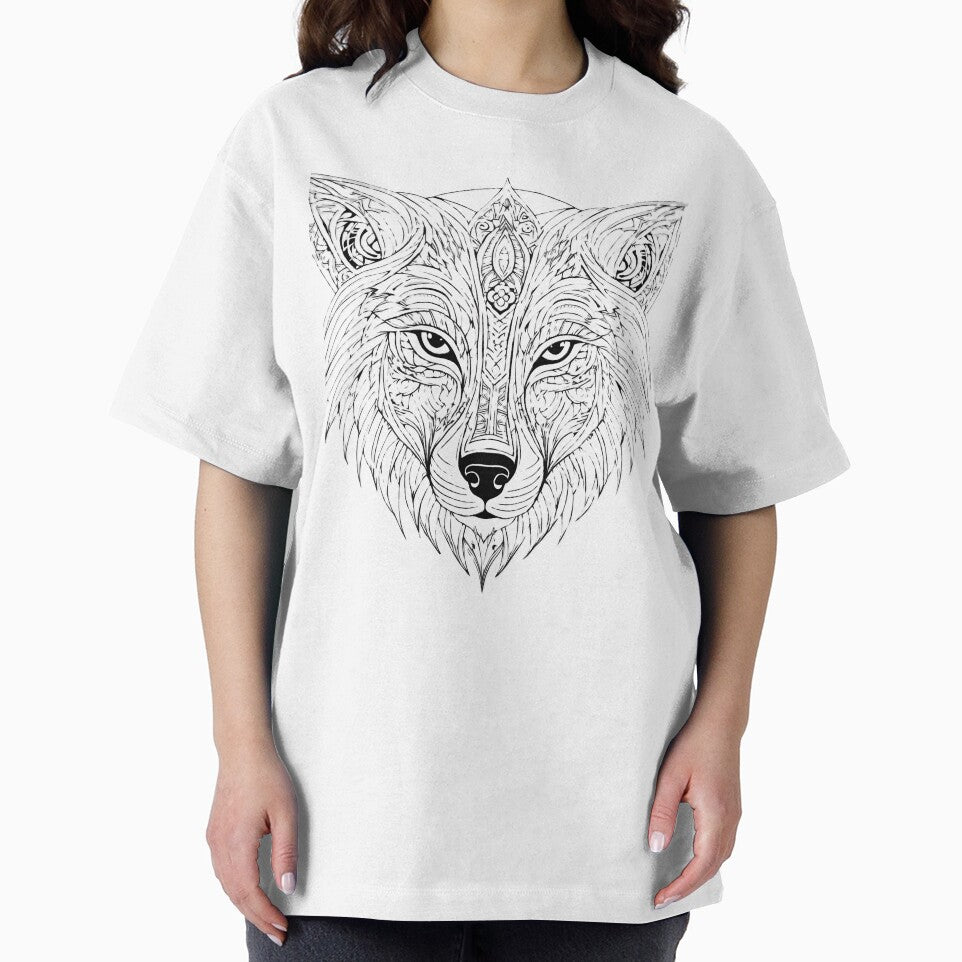 Ornamental Wolf Line Art - 3 by RELAX STATION