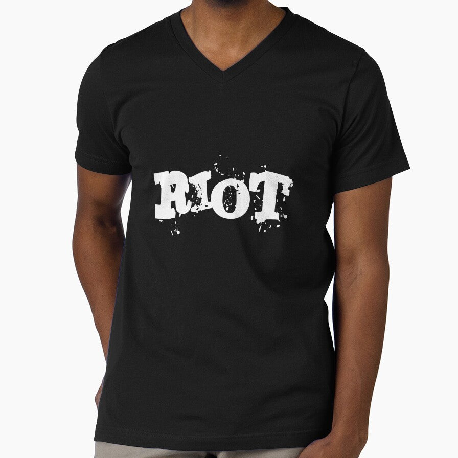 RIOT Shirt - Typographic T-Shirt with white RIOT Slogan only by iNukeDesign