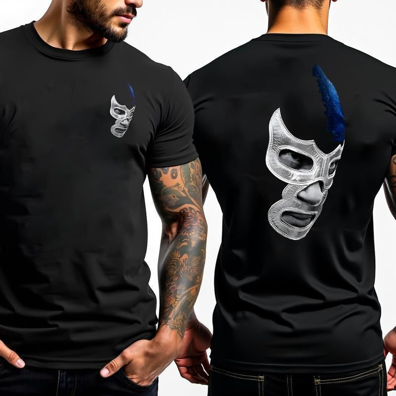streetwear graphic tees Mexican Wrestler Legend Cotton T Shirt With Libre Art For Men Casual Wear Sports Running And...