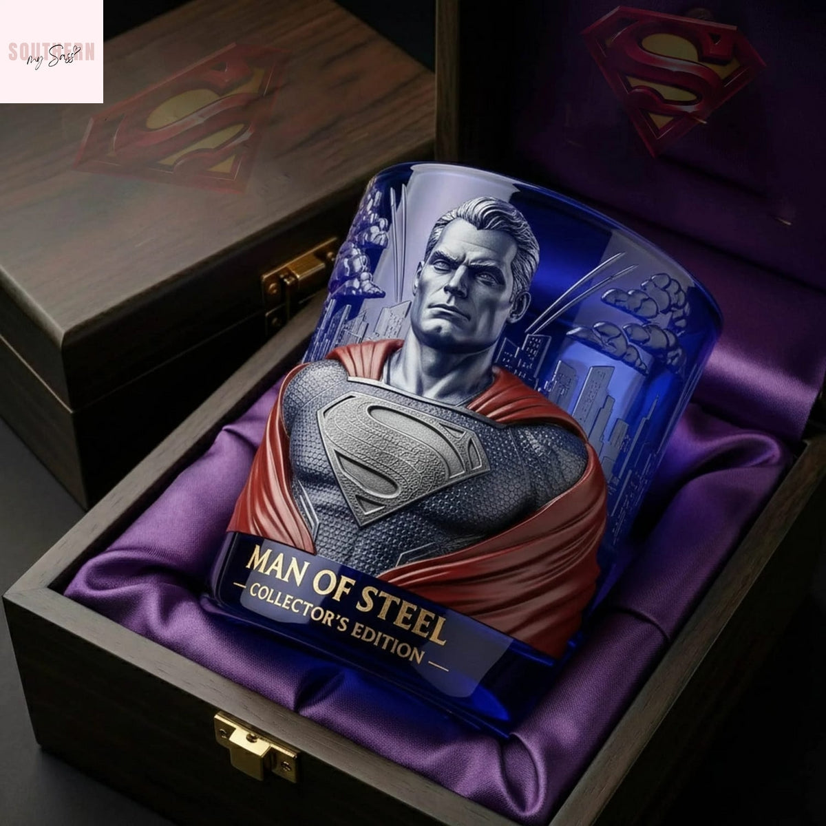 Superman Man Of Steel Whiskey Glass