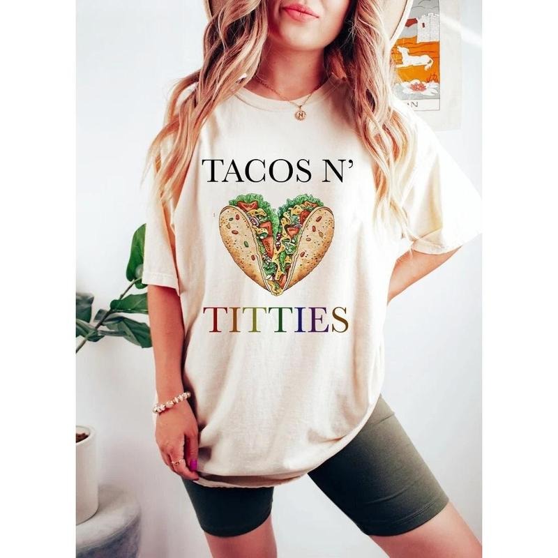 tacos and titties shirt | funny lesbian shirt | lesbian taco shirt | lesbian bride | lesbian wedding | queer taco |...