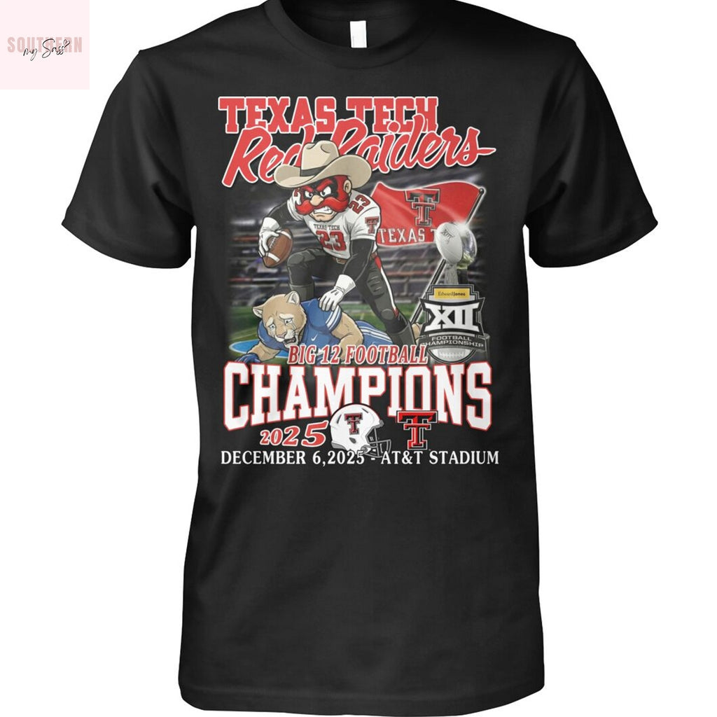 Texas Tech Red Raiders as the 2025 Big 12 Football Champions Unisex