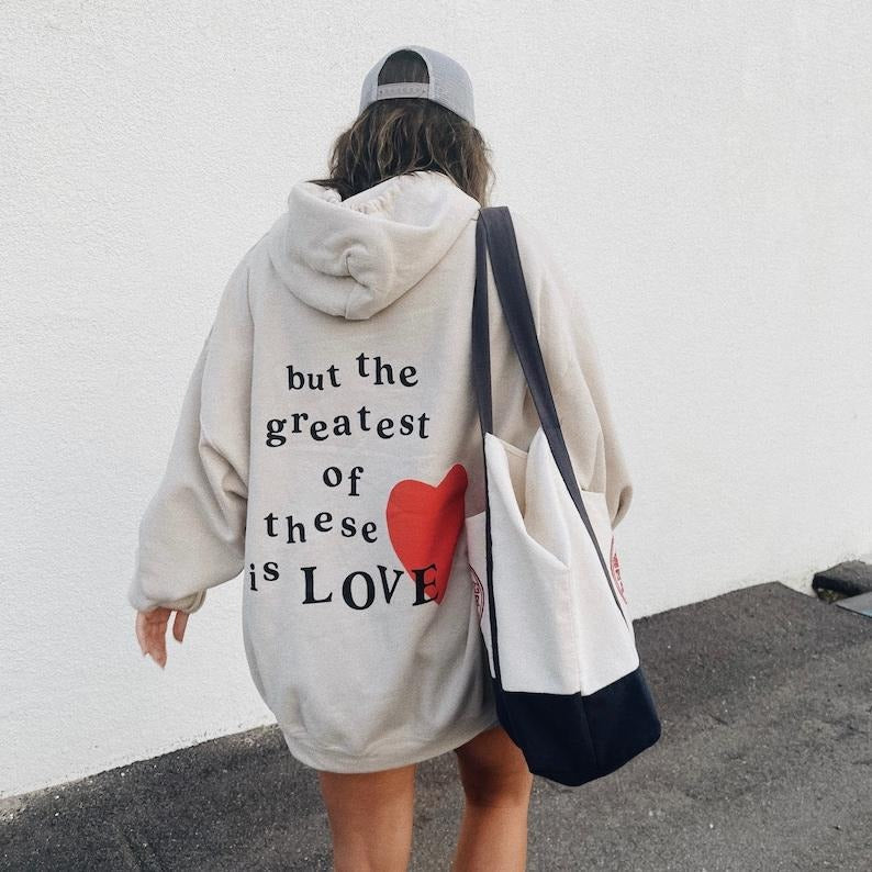the greatest of these is love hoodie Trendy Christian Sweatshirt Faith Based Sweater Catholic Gift Bible  T-shirt,...