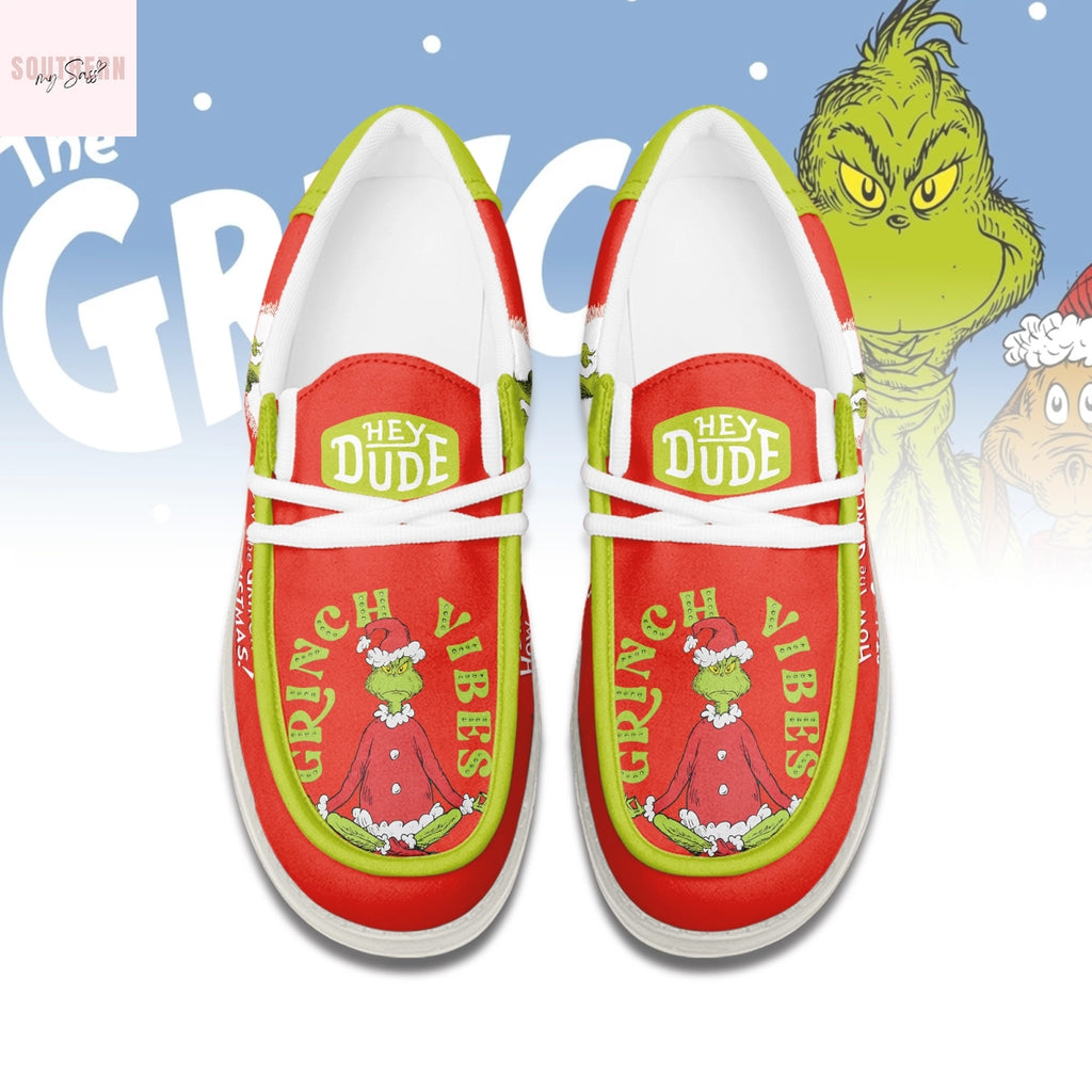 The Grinch Christmas Grinch Vibes Hey Dude Shoes