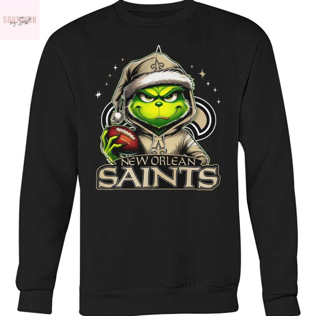 The Grinch Christmas x New Orlean Saints Unsiex T-Shirt