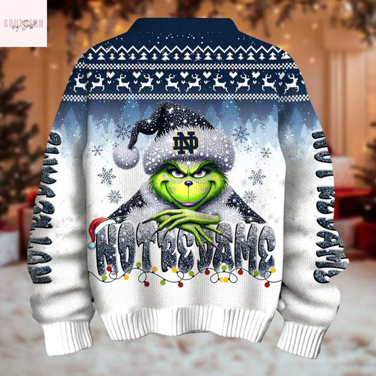 The Grinch x Notre Dame Fighting Irish Christmas Ugly Sweater