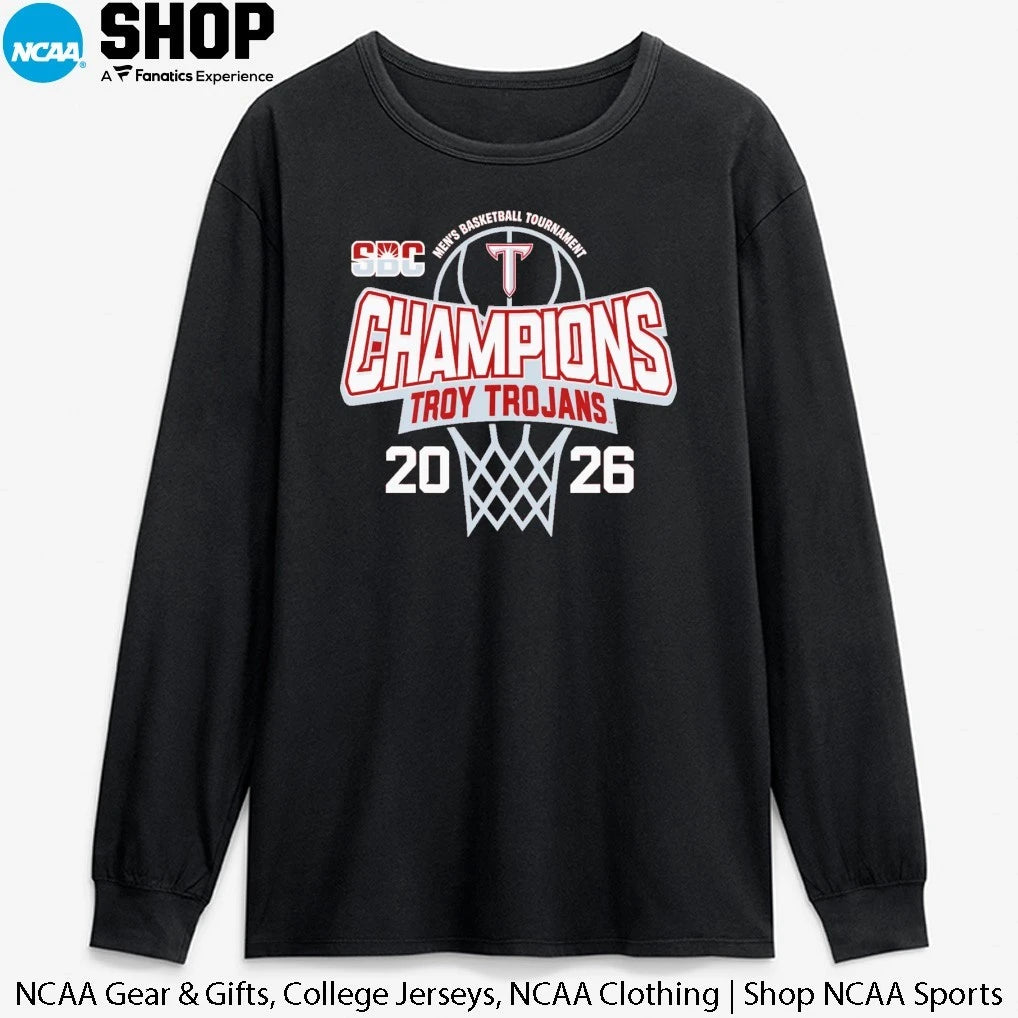 Troy University Trojans 2026 Sun Belt Men’s Basketball Tournament Champions T-Shirt