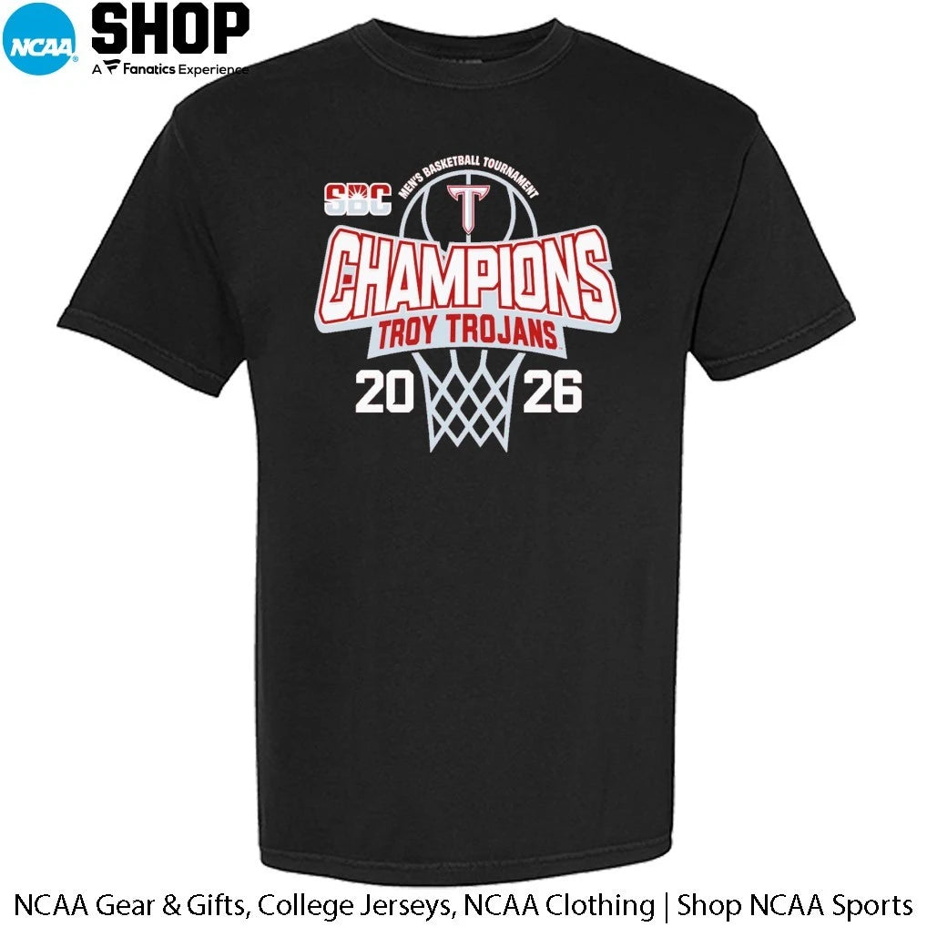 Troy University Trojans 2026 Sun Belt Men’s Basketball Tournament Champions T-Shirt