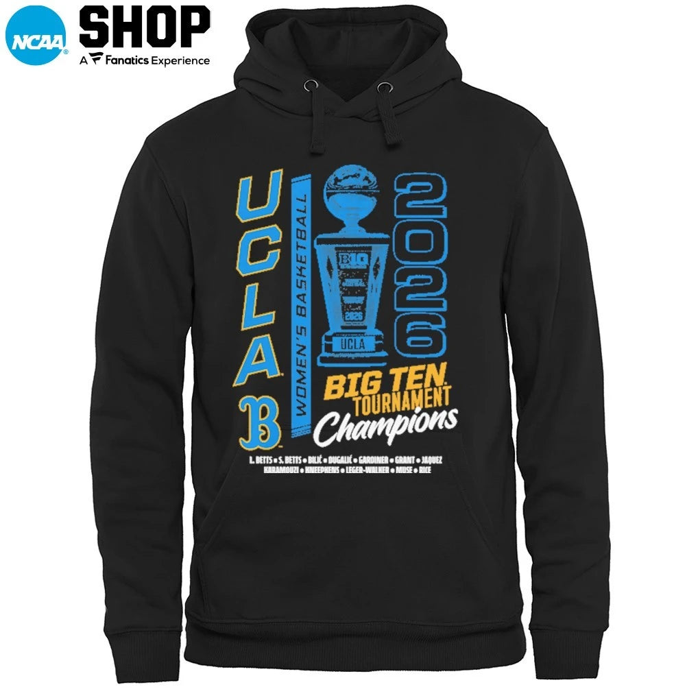 UCLA Bruins Women’s Basketball 2026 Big Ten Tournament Champions Trophy T-Shirt