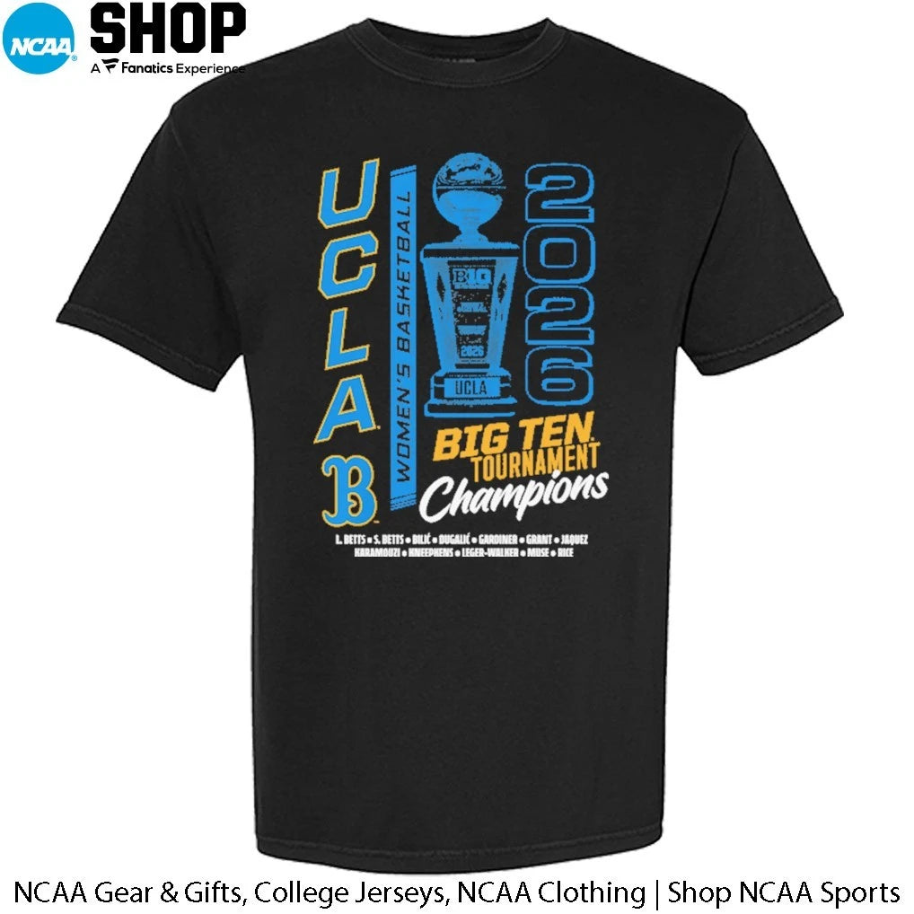 UCLA Bruins Women’s Basketball 2026 Big Ten Tournament Champions Trophy T-Shirt