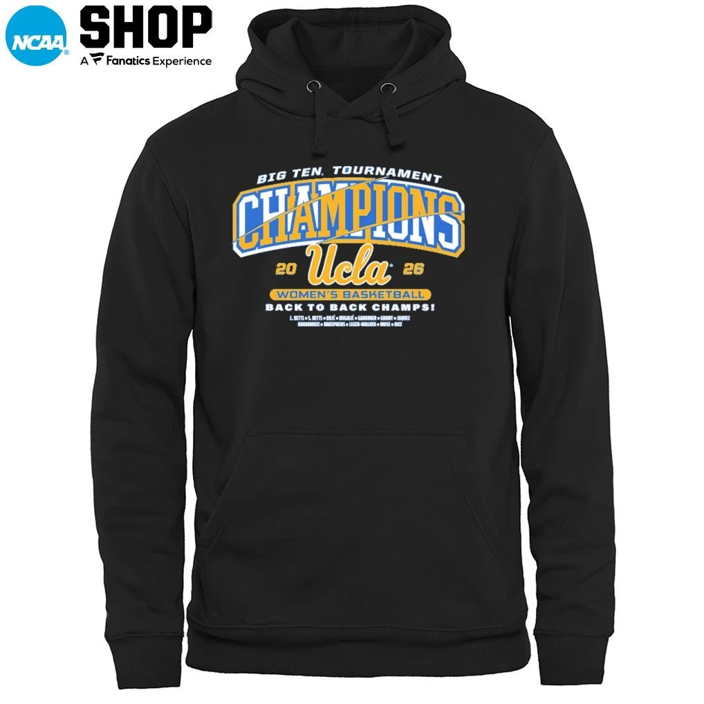 UCLA Bruins Women’s Basketball Back to Back Champs 2026 Big Ten Tournament Champions T-Shirt