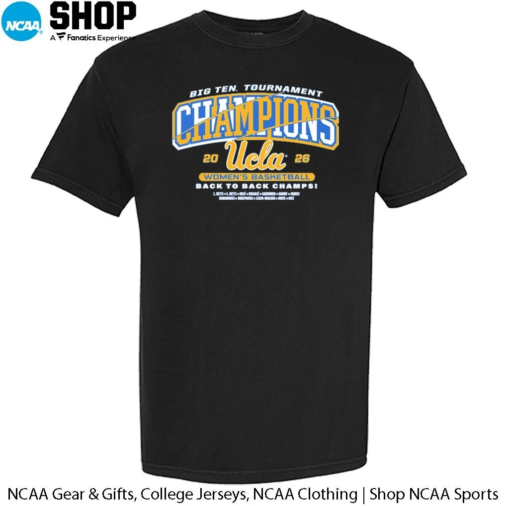 UCLA Bruins Women’s Basketball Back to Back Champs 2026 Big Ten Tournament Champions T-Shirt
