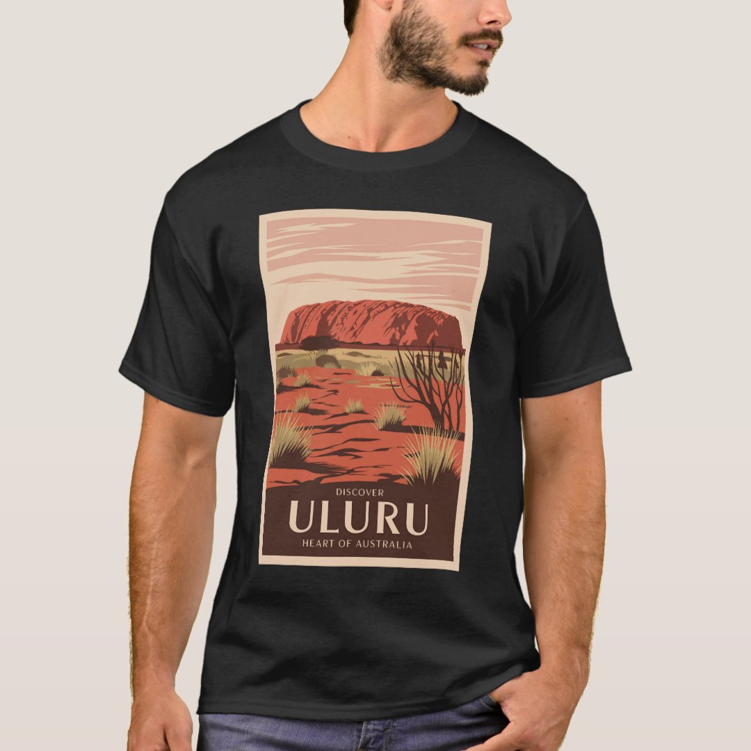 Uluru Australia Travel Art Vintage