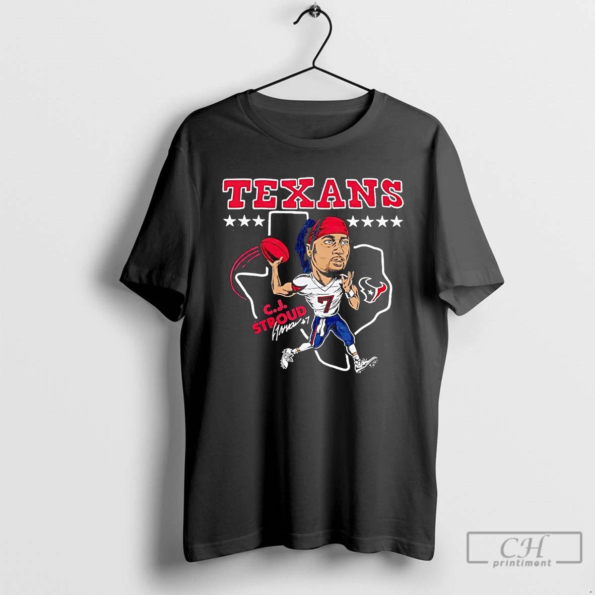 Premium Cj Stroud Superstar Caricature Houston Texans T Shirts