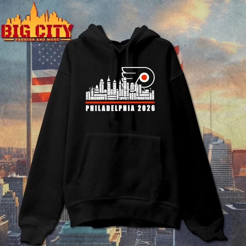 Philadelphia Flyers 2026 city skyline graphic shirt