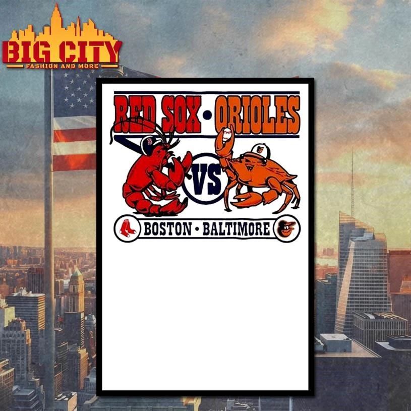 Boston Red Sox Vs Baltimore Orioles Lobster and Crab Shirt