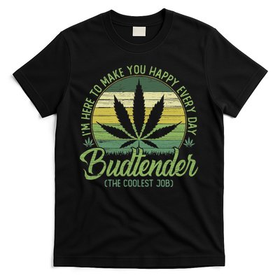 Vintage Budtender Coolest Job Marijuana Weed Supporters T-Shirt