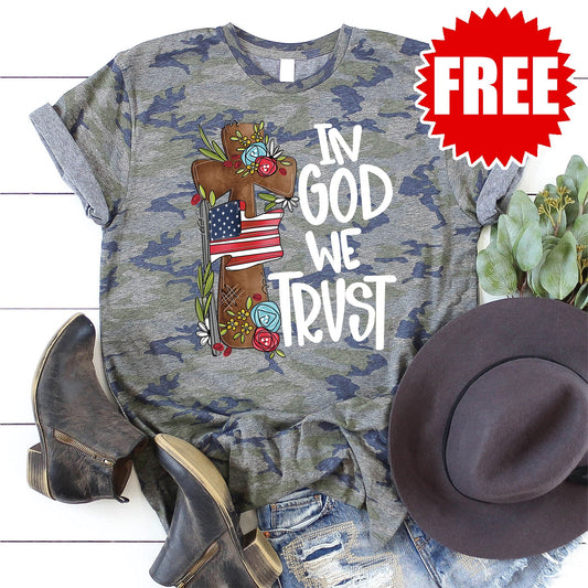 In God We Trust Tee - Vintage Camo - 0