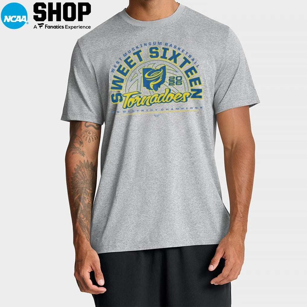 West Muskin Tornadoes Basketball 2026 Sweet Sixteen D5 District Champions T-Shirt