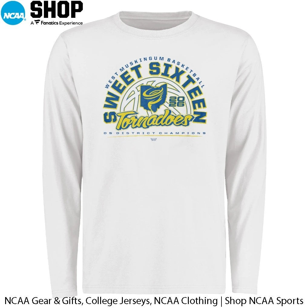 West Muskin Tornadoes Basketball 2026 Sweet Sixteen D5 District Champions T-Shirt