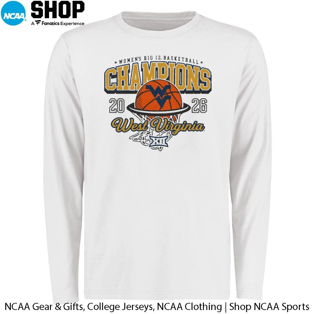West Virginia Mountaineers Women’s Big 12 Basketball Champions 2026 T-Shirt