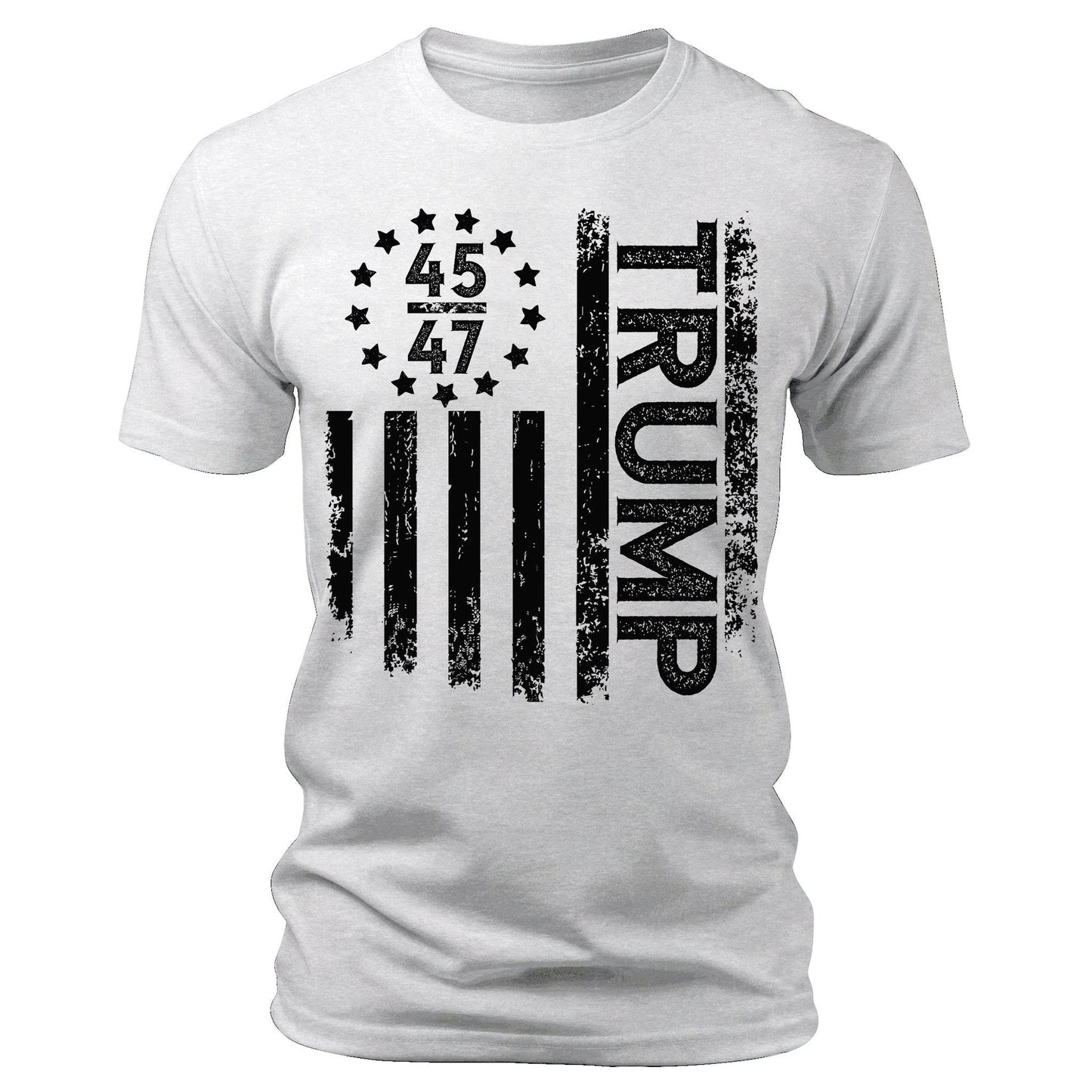 Men's US Flag Trump T-Shirt Short Sleeve Patriotic Crewneck Graphic Tees