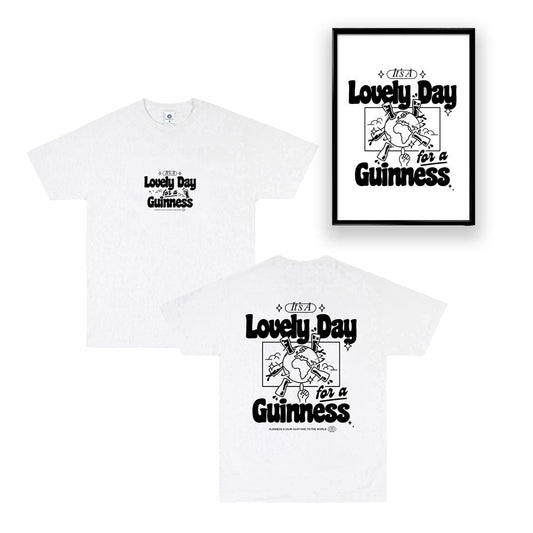 Guinness x UN:IK 'Worldwide' Tee & Print Bundle - White