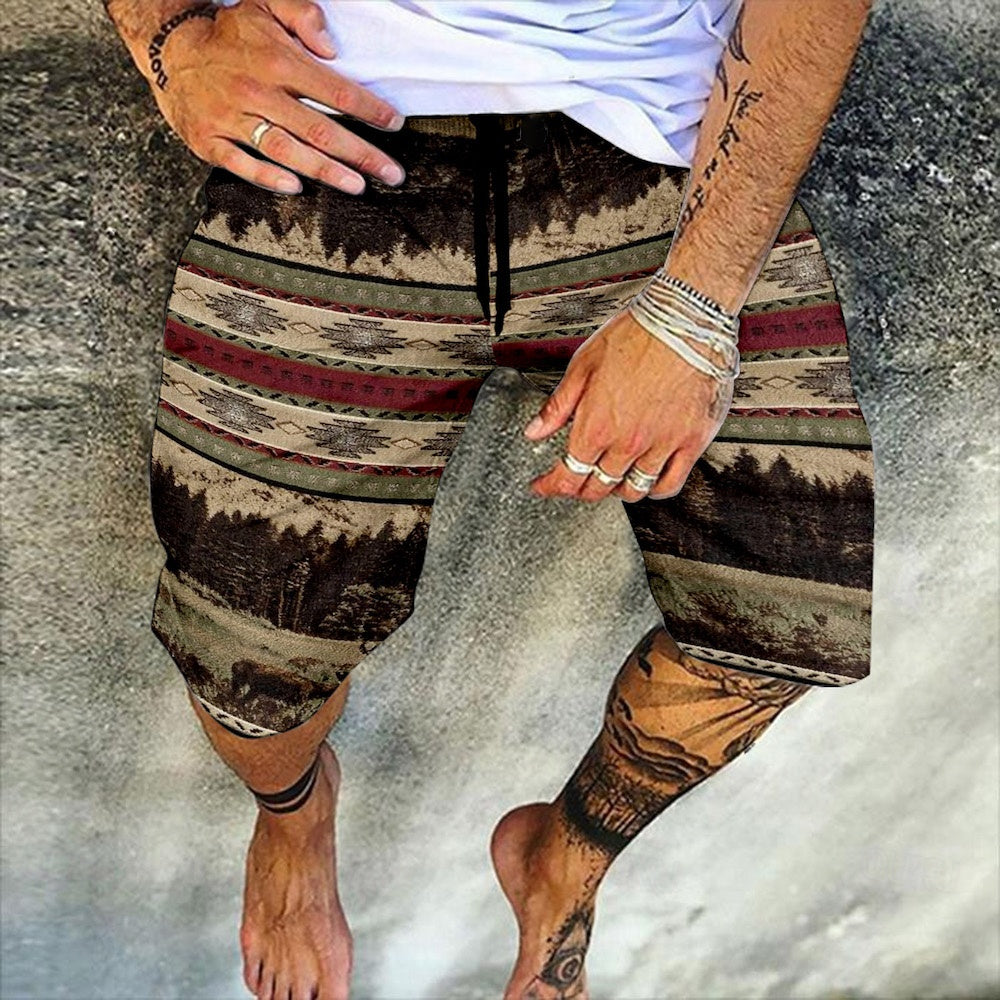 Men's Shorts Summer Shorts Beach Shorts Elastic Waist Print Graphic Prints Outdoor Knee Length Daily Beach Hawaiian Designer 1 2 Micro-elastic