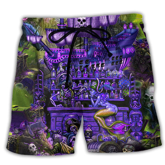 Men's Skull Graphic Prints Character Swim Trunks Swim Shorts Board Shorts Mid Waist Hawaiian Boho Casual Daily Holiday Drawstring with Mesh lining Elastic Waist Designer Clothing Apparel